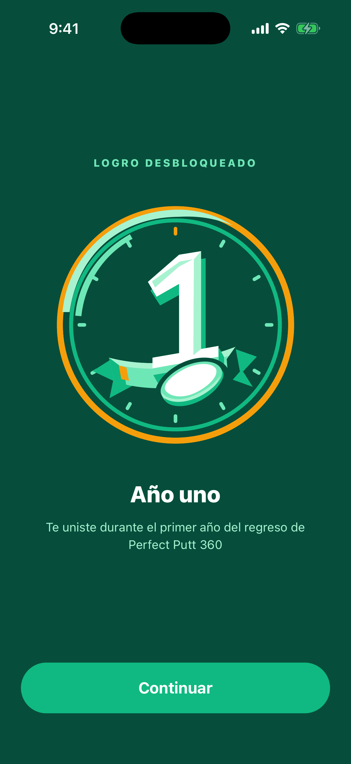 El logro «Año uno» se desbloquea en Perfect Putt 360