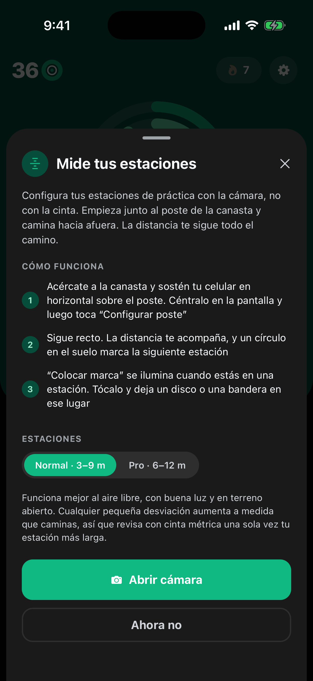 La hoja Measure Your Stations explicando cómo funciona el armado de estaciones con RA