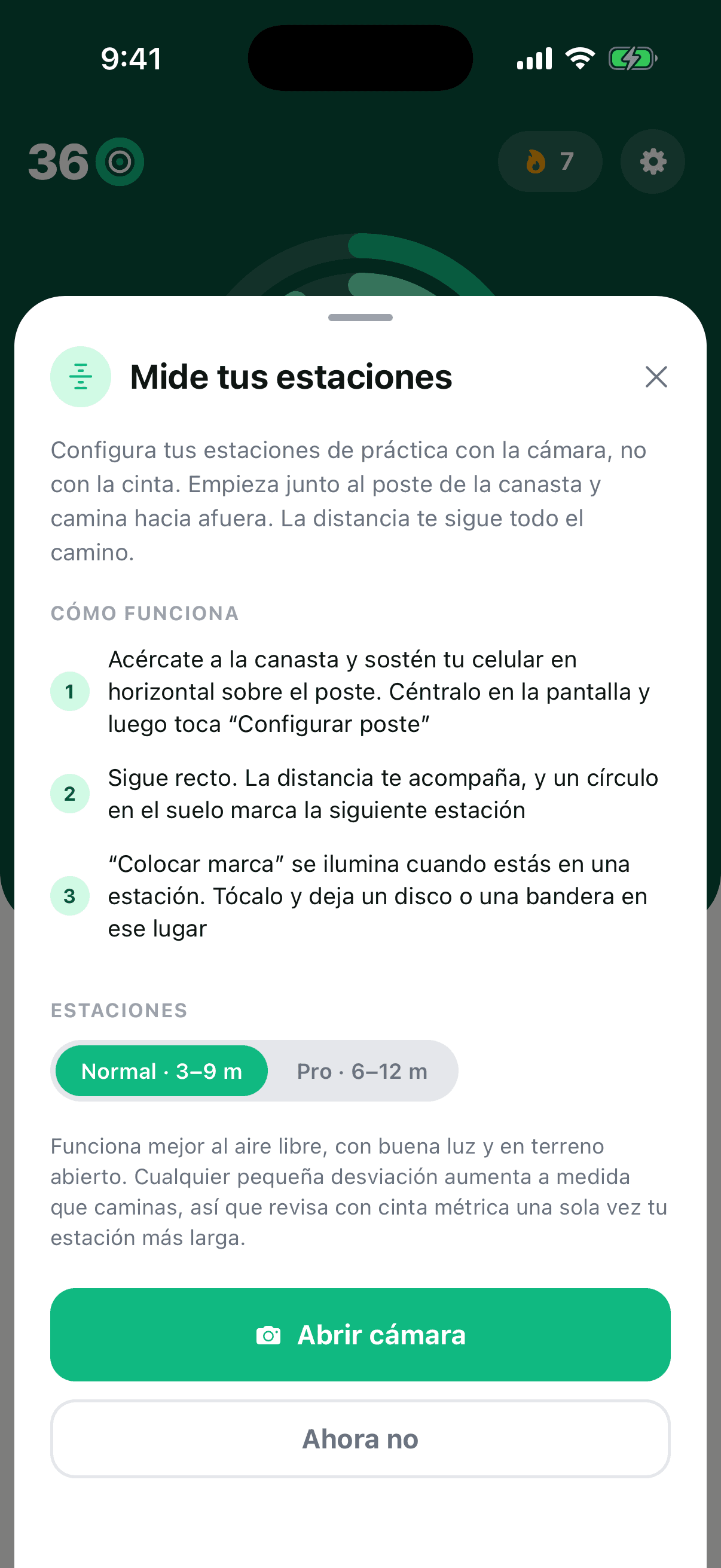 La hoja Measure Your Stations explicando cómo funciona el armado de estaciones con RA