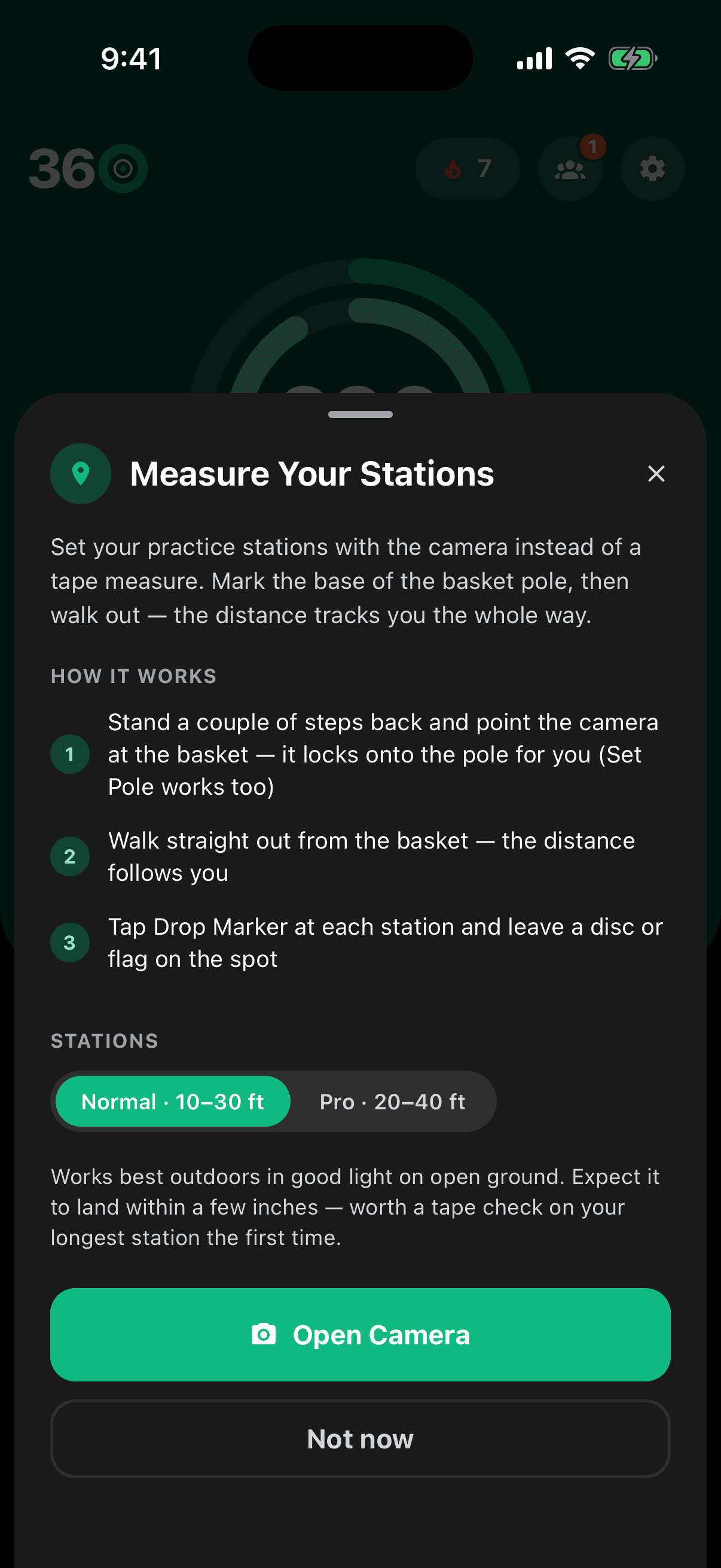 The Measure Your Stations sheet explaining how AR station setup works