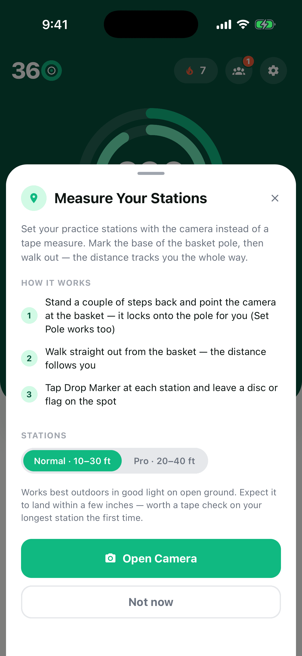 The Measure Your Stations sheet explaining how AR station setup works